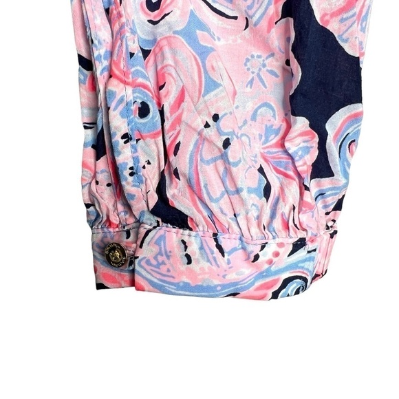 Lilly Pulitzer Willa Top Its for Shore High Tide Navy Size XS NEW - Picture 7 of 14